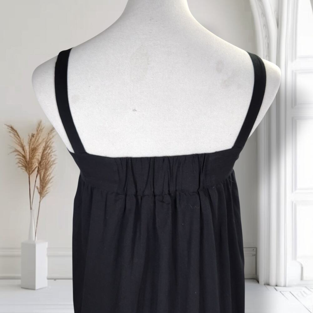 Jenni Kayne Black Cotton Linen Tiered Midi Dress XS Minimalist Coastal - Picture 8 of 14